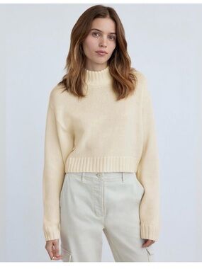 Wilfred Cream Cropped Turtleneck Sweater